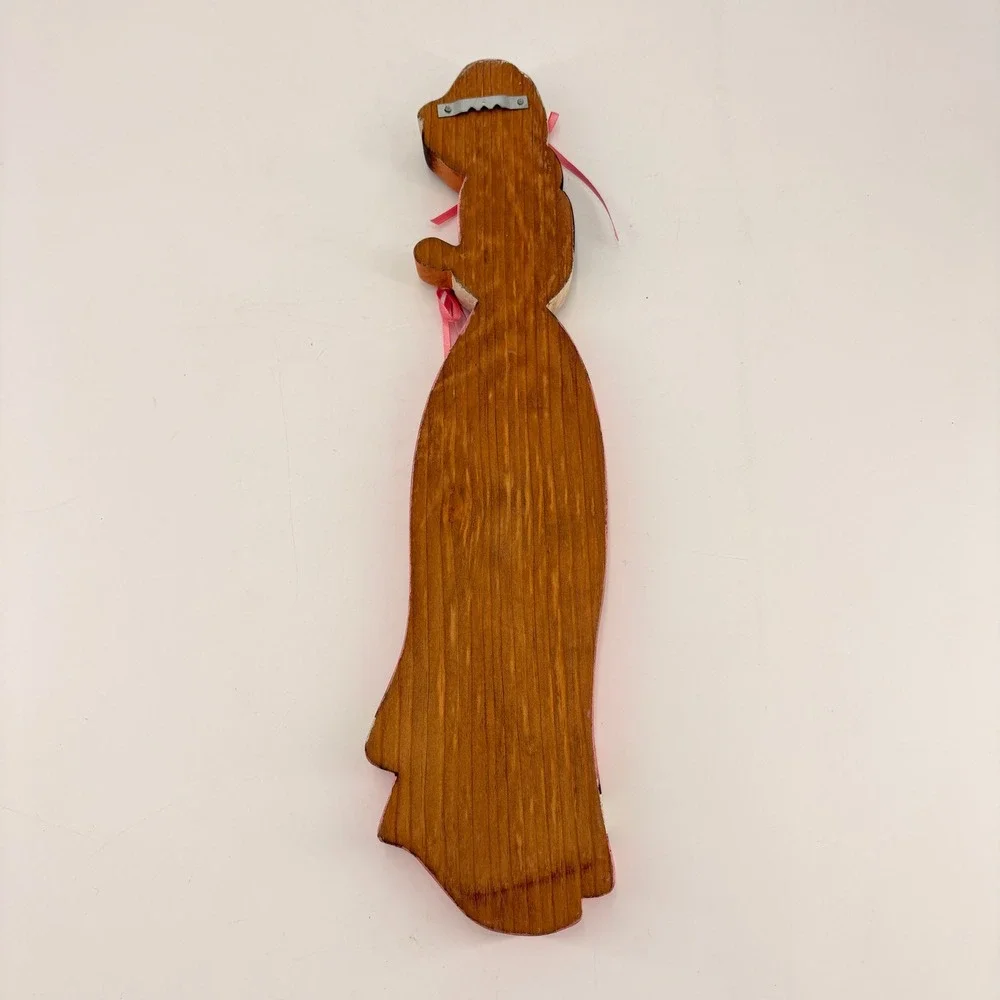 Hand Painted Wooden‎ Southern Belle Wall Plaque Pink Victorian Lady Folk Art